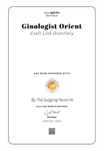 Indlæs billede til gallerivisning GINOLOGIST ORIENT GIN 40% 70 cl. &quot;Gin of the year&quot; USA 2022 - Premiumgin.dk